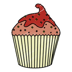 delicious cupcake isolated icon