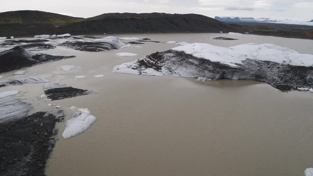 Aerial, glaciers in Iceland