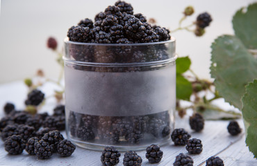 Fototapeta na wymiar Blackberries in a Jar