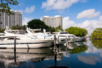 Fototapeta na wymiar White Yachts , Miami