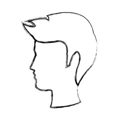 profile man head character hairstyle