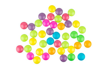 colorful chocolate coated candy isolated on white background