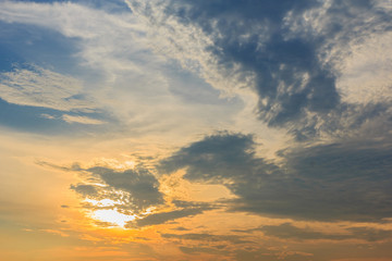 sunset with clouds