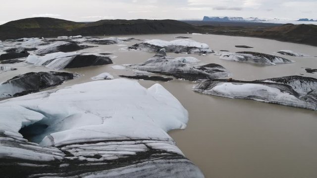 Glaciers in iceland, aerial