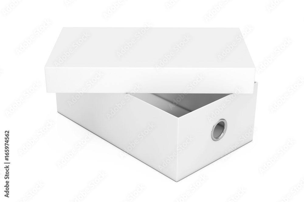 Aufkleber white blank cardboard shoe box mockup for your design. 3d rendering