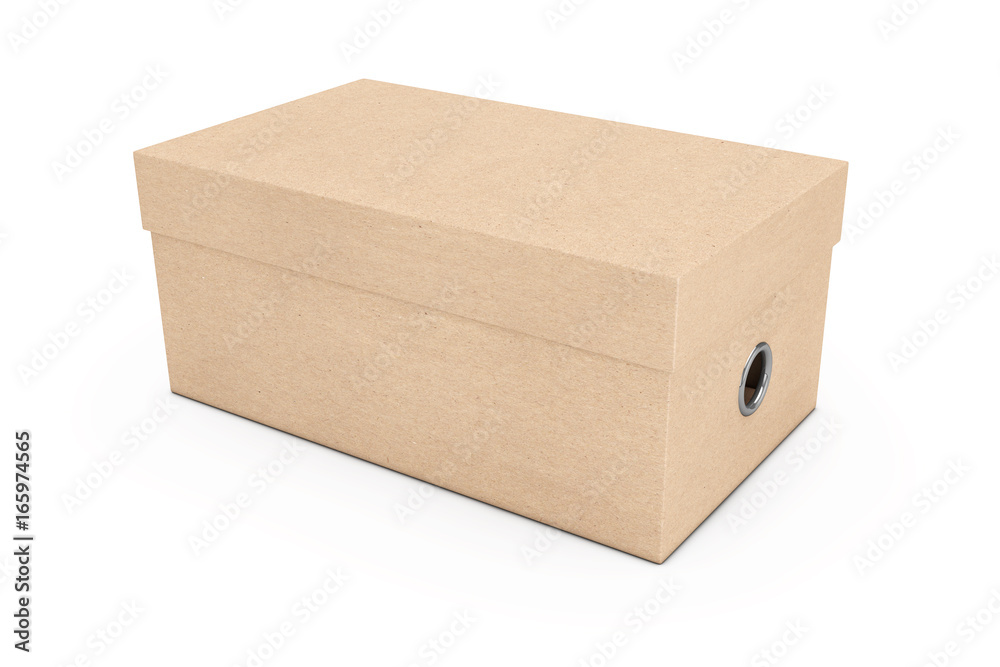 Poster blank cardboard shoe box mockup for your design. 3d rendering
