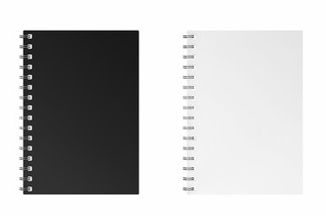 Advertising or Branding Template Blank Notebook Black and White Mockups. 3d Rendering