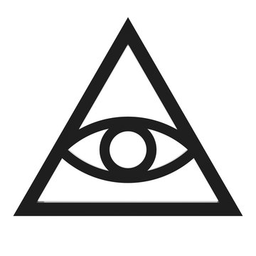 Freemason and Spiritual All Seeing Eye Pyramid Illuminaty Symbol. 3d Rendering