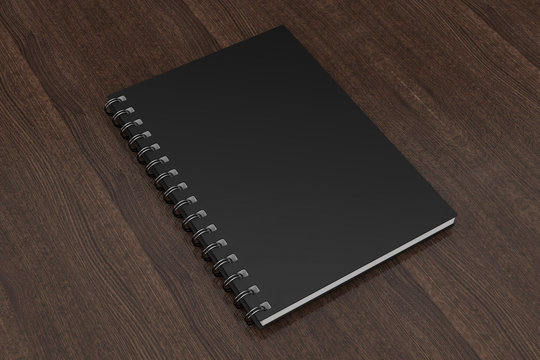Advertising or Branding Template Blank Notebook Black Mockups. 3d Rendering