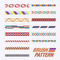 Set of line patterns. vector illustration