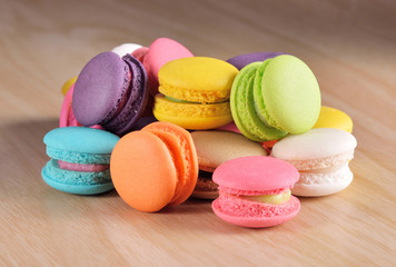 Fresh french colourful macaroons or macarons