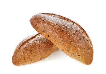 baked bread isolated on white background