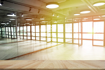 table top with room interior