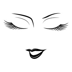 Face of woman with closed eyes