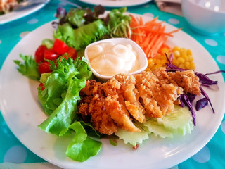 Chicken Salad served with a lemon cream sauce.
