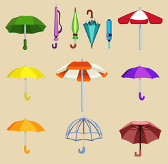 Umbrella sifferent design for rain weather vector illustration.