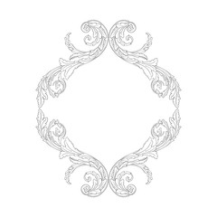 Vector isolated ornament in baroque style.