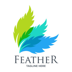 Triple Feather Template Logo
