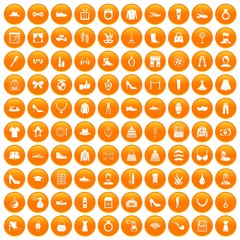 100 vogue icons set orange