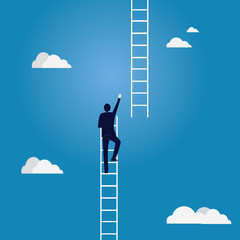 Business Target Concept. Climbing Ladder To The Sky © inamar
