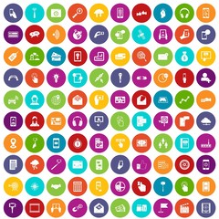 100 mobile icons set color