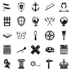 Ancient world icons set, simple style