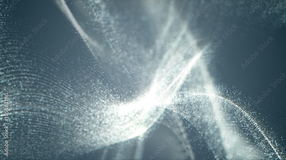Poster Digital cyber space glittering dust particles for head up display and User Interface background element
