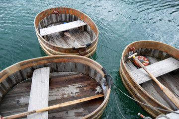 Tarai bune tub boat in Sado Island Niigata Japan