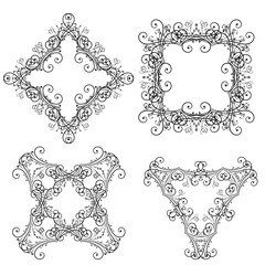 Black ornaments. Vintage frames and decorations