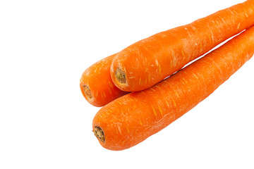 Group orange Carrot vegetable on white background
