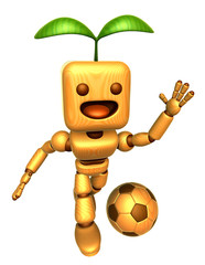 3D Wood Doll Mascot is a powerful Football playing. Wooden Ball Jointed doll Character Design Series.