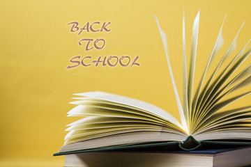 Stack of books with back to school concept