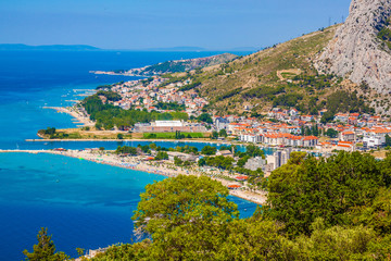 Obraz premium Landscape of the town Omis, Croatia. Dalmatia Coast.