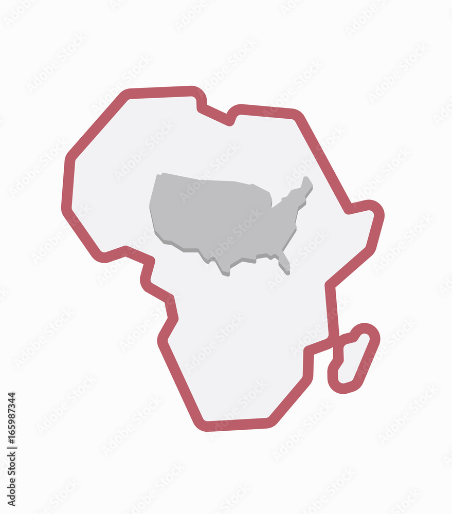 Poster isolated africa map with a map of the usa