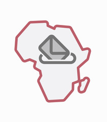 Isolated Africa map with  a ballot box