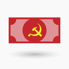 Isolated bank note with  the communist symbol