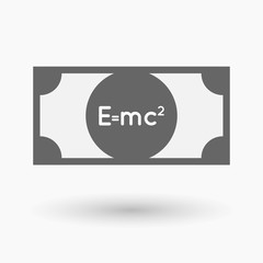 Isolated bank note with the Theory of Relativity formula