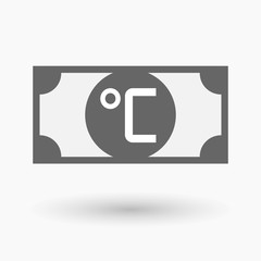 Isolated bank note with  a celsius degree sign