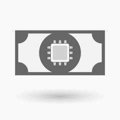 Isolated bank note with a cpu