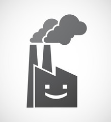 Isolated factory with a smile text face