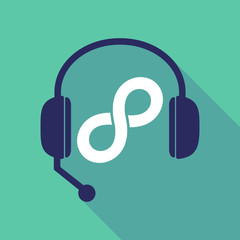 Long shadow  headset with an infinite sign