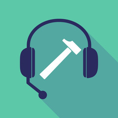 Long shadow  headset with a hammer