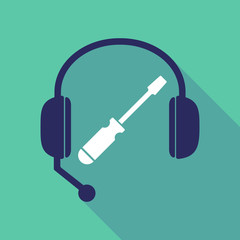 Long shadow  headset with a screwdriver