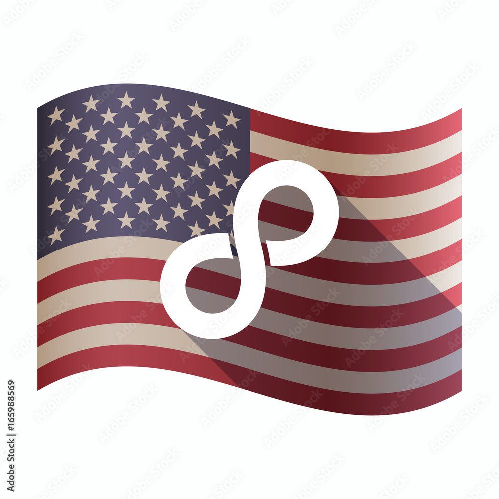 Sticker Isolated  USA flag with an infinite sign