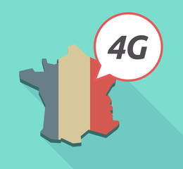 Long shadow  France map with   the text 4G