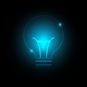 glowing blue bulb technology icon background, vector illustration EPS10