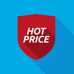 Long shadow shield with    the text HOT PRICE