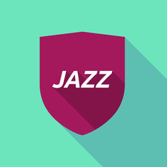 Long shadow shield with    the text JAZZ