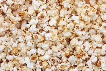 Crunchy fried popcorn. Food background.