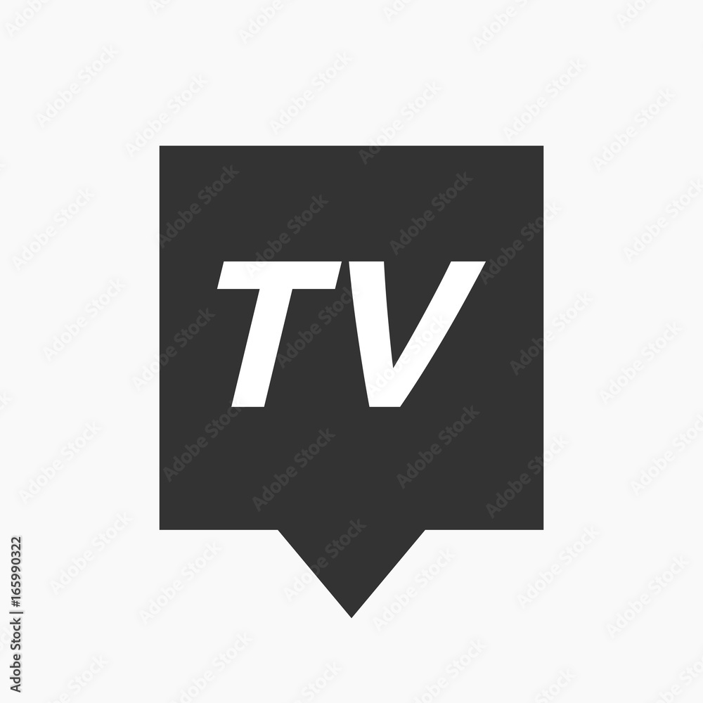 Sticker isolated tooltip with the text tv